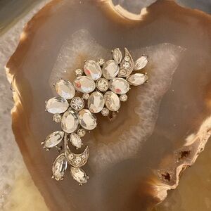 Vintage early Monet pre 55 silver floral brooch 2.25" x 1"